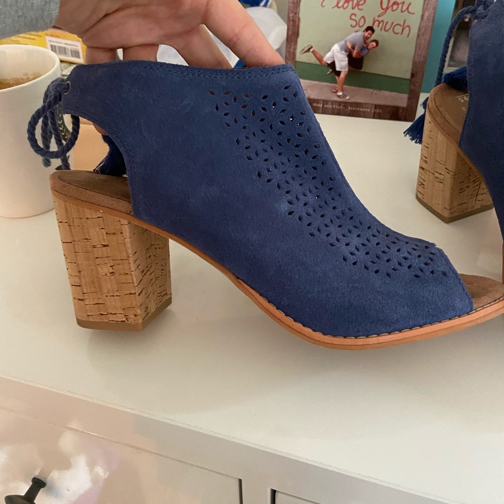 Toms Elba Suede Peep Toe Booties